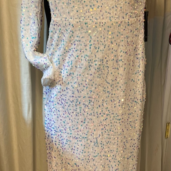 PROM "SEQUIN GOWN" Miss Ord white sequin dress - Picture 1 of 7